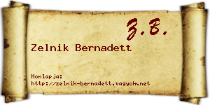 Zelnik Bernadett névjegykártya