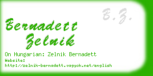 bernadett zelnik business card